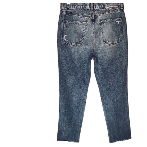 REVICE - High Waisted Distressed Button Fly Strait Leg Jeans - 32 NWOT - Picture 13 of 15